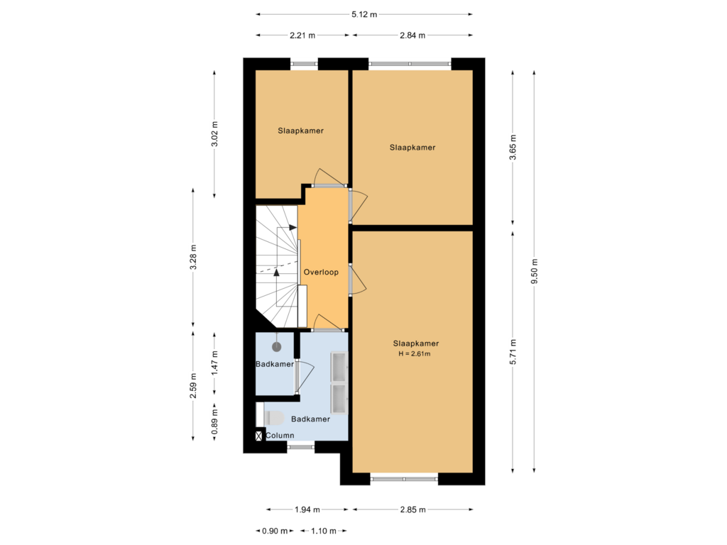 View floorplan of Eerste verdieping of Kaapsduin 31