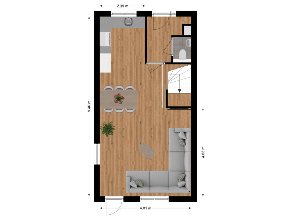 Bekijk plattegrond van Begane grond van Burgemeester van Slijpestraat 13