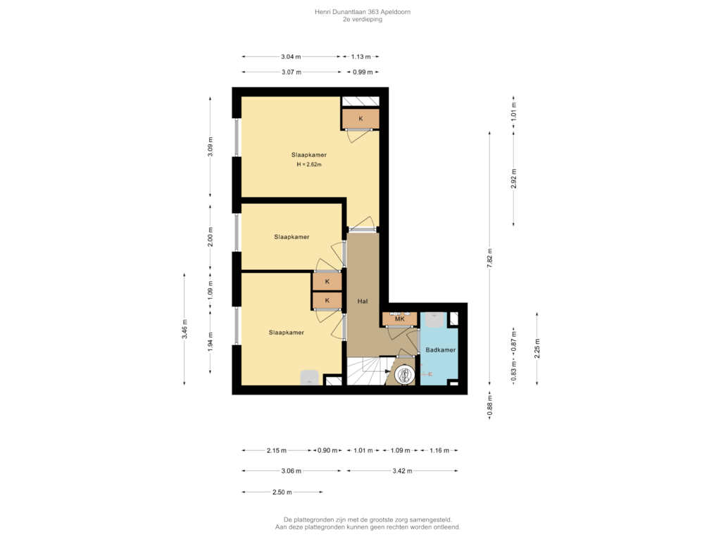 Bekijk plattegrond van 2e verdieping van Henri Dunantlaan 363