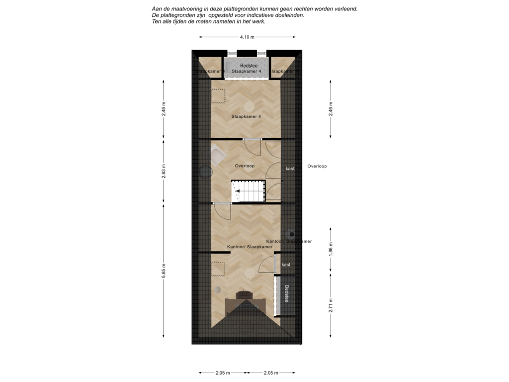 Bekijk plattegrond van 2e verdieping 3D van Marktveld 7