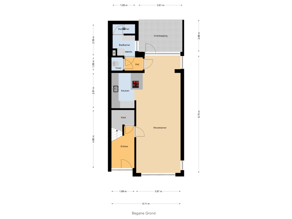 View floorplan of Begane Grond of Jan Dorrekenskade-Oost 100