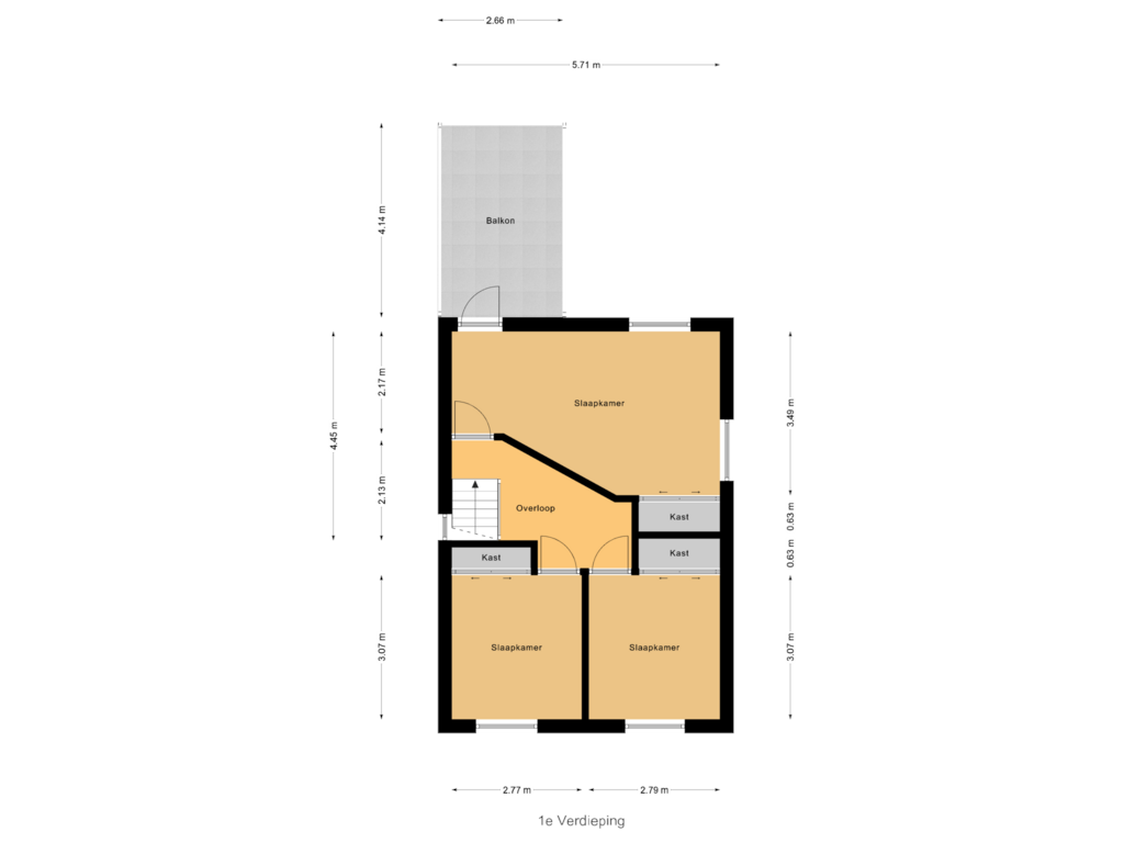 View floorplan of 1e Verdieping of Jan Dorrekenskade-Oost 100