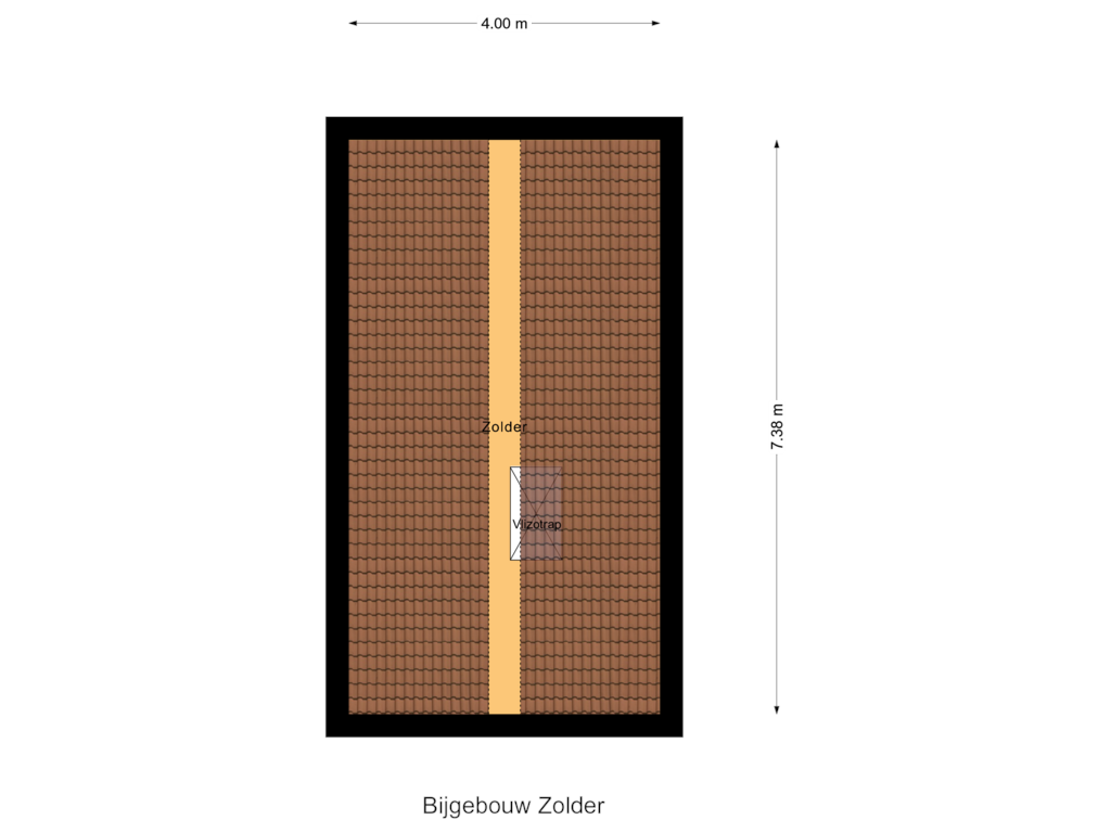 View floorplan of Bijgebouw Zolder of Jan Dorrekenskade-Oost 100