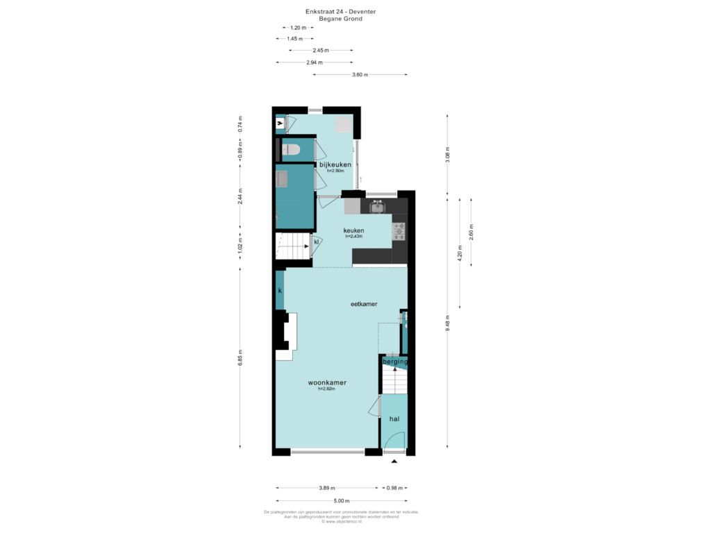 View floorplan of BEGANE GROND of Enkstraat 24