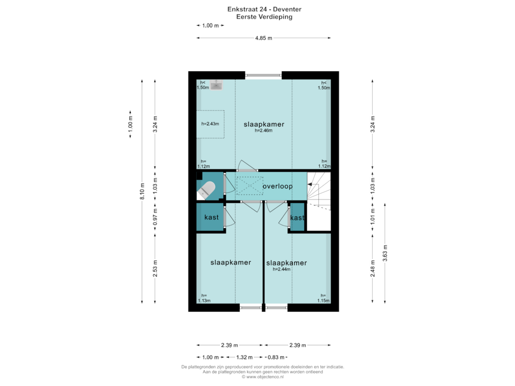 View floorplan of EERSTE VERDIEPING of Enkstraat 24