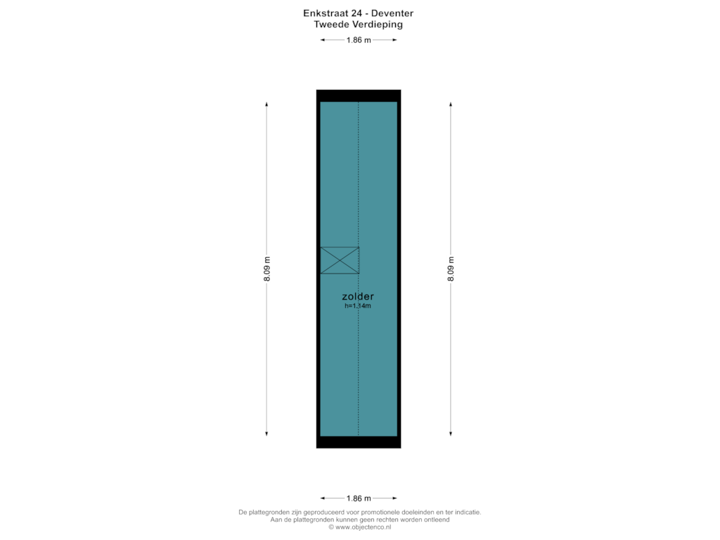 View floorplan of TWEEDE VERDIEPING of Enkstraat 24