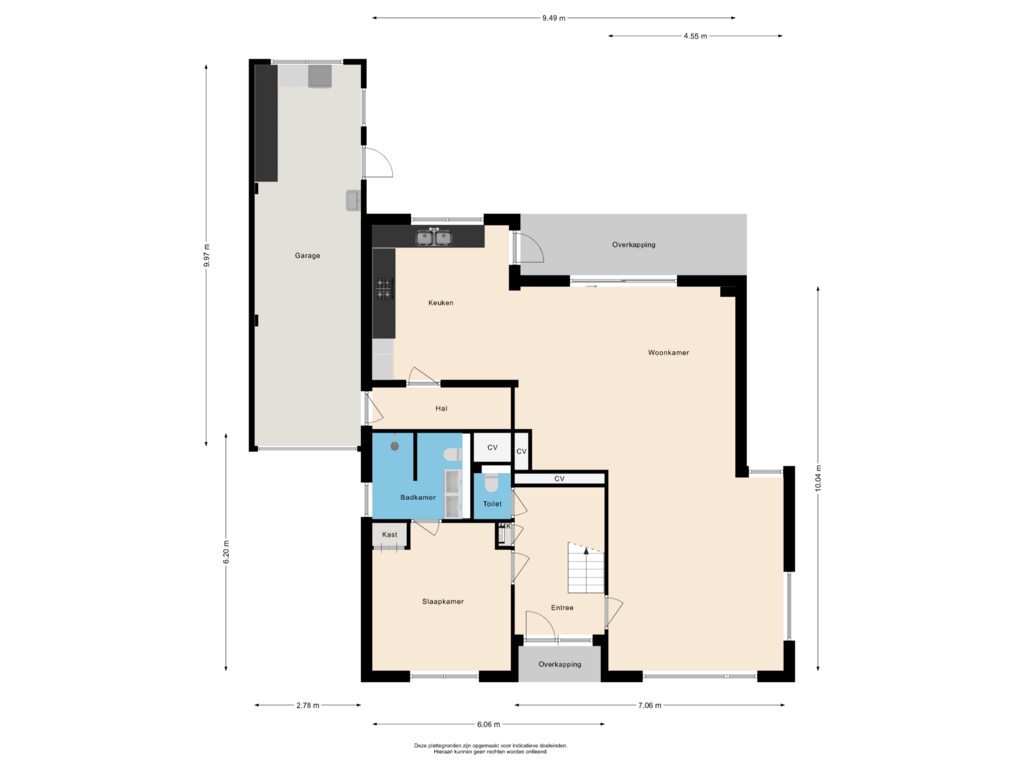 View floorplan of Begane grond of Marslaan 57