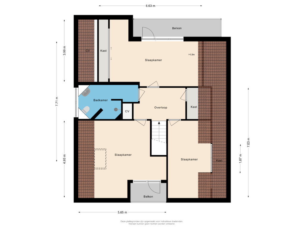 View floorplan of Eerste verdieping of Marslaan 57