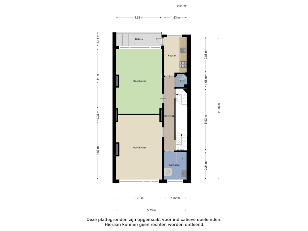 Bekijk plattegrond van Tweede Verdieping van Dordtselaan 206-B