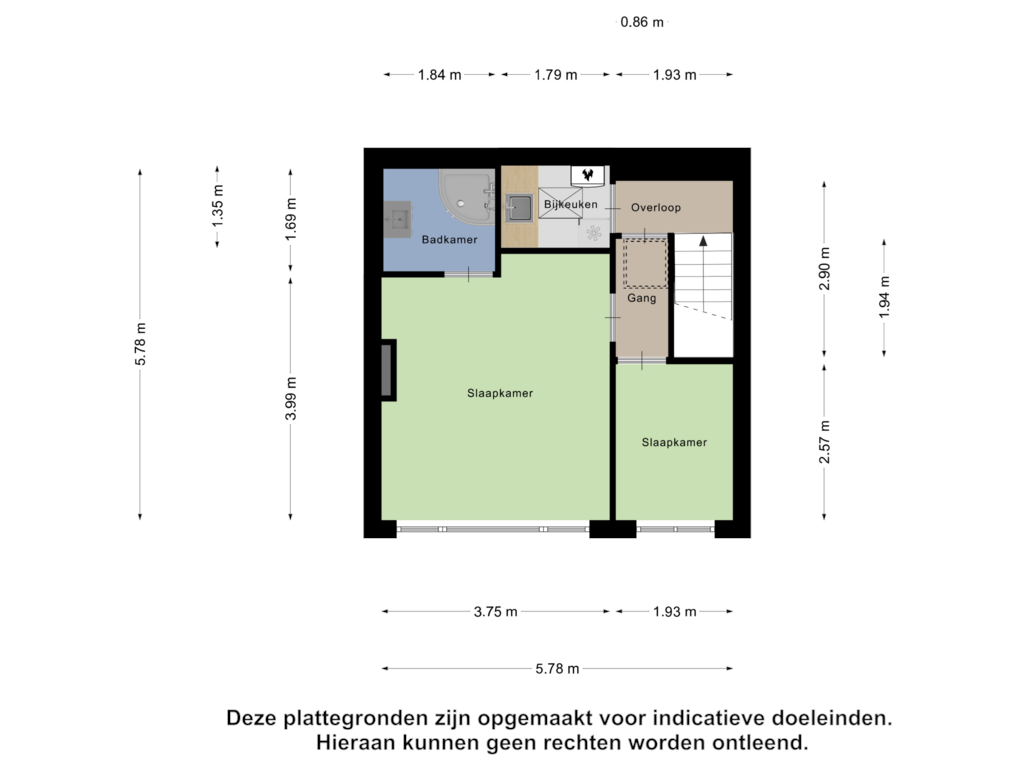 Bekijk plattegrond van Derde Verdieping van Dordtselaan 206-B