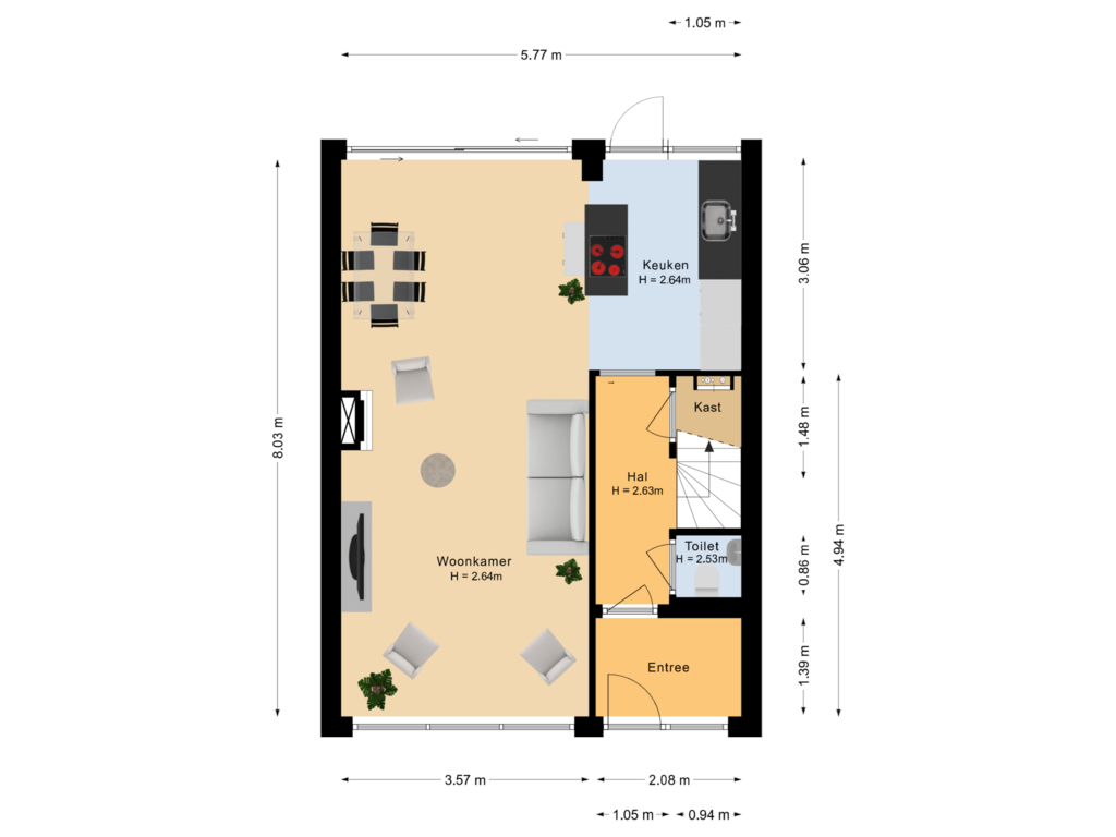 View floorplan of Begane grond of Lilahof 15