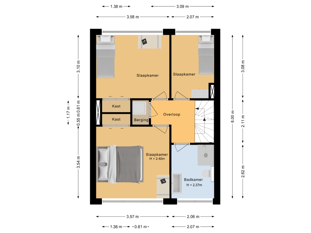 View floorplan of Eerste verdieping of Lilahof 15