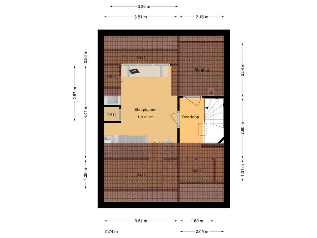 View floorplan of Tweede verdieping of Lilahof 15