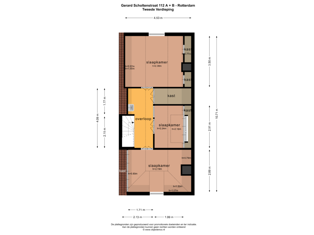 Bekijk plattegrond van TWEEDE VERDIEPING van Gerard Scholtenstraat 112-A