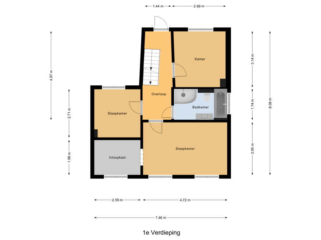 Bekijk plattegrond van 1e Verdieping van Hoofdstraat 59