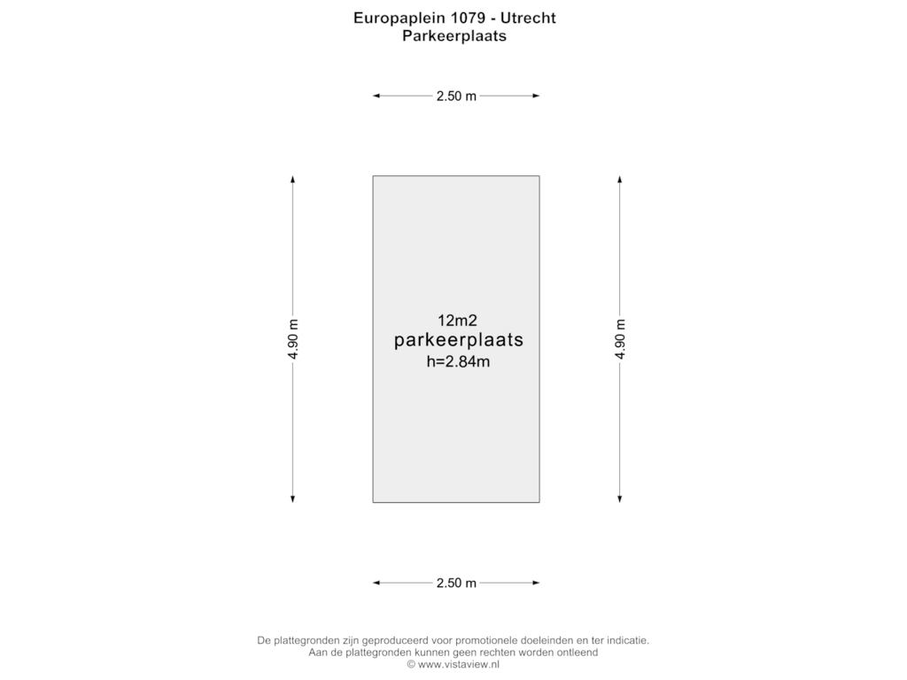 Bekijk plattegrond van PARKEERPLAATS van Europaplein 1079