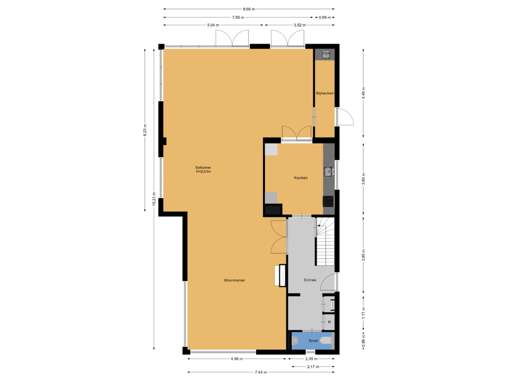 Bekijk plattegrond van Begane grond van Bierweg 9