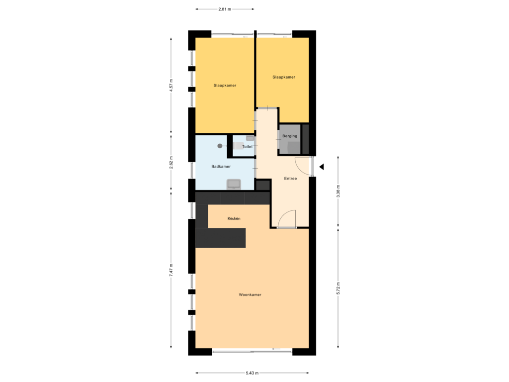 View floorplan of Verdieping of Boulevard de Wielingen 47-A204