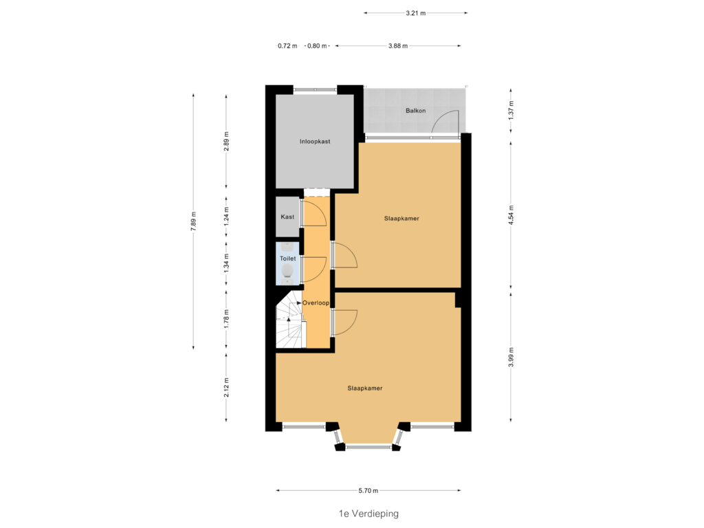 View floorplan of 1e Verdieping of Zestienhovensekade 243