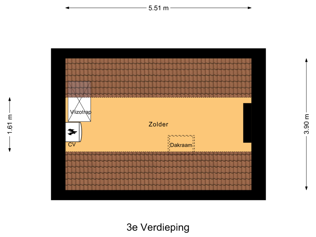 View floorplan of 3e Verdieping of Zestienhovensekade 243