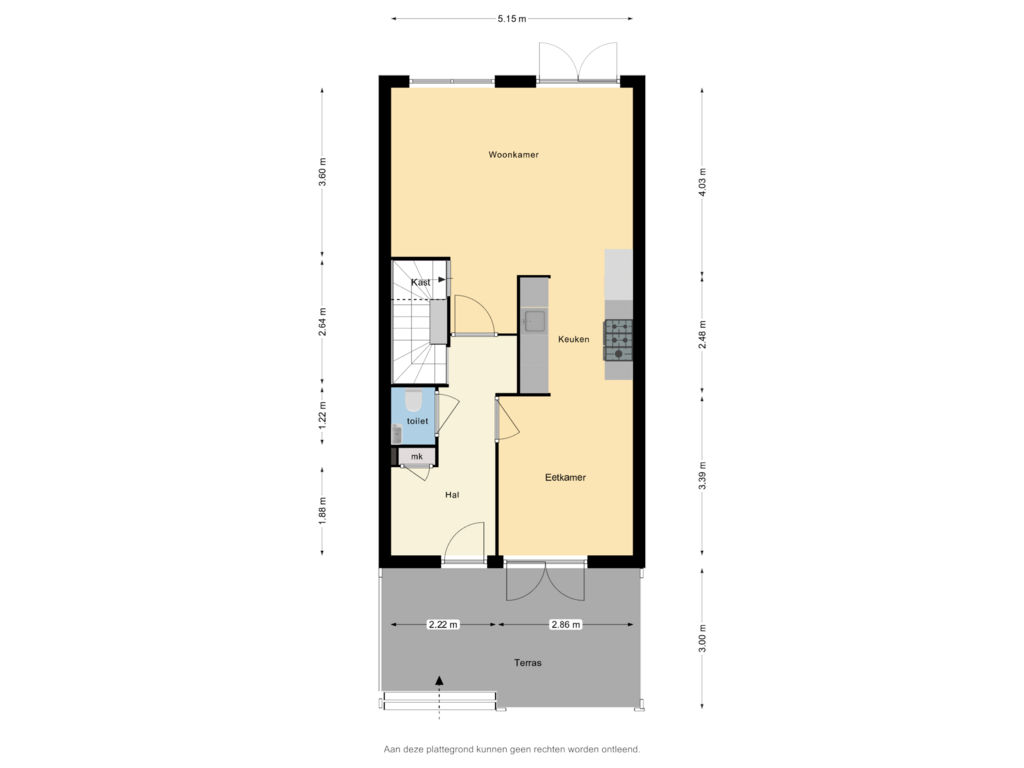 View floorplan of Begane grond of Hoogeweg 68