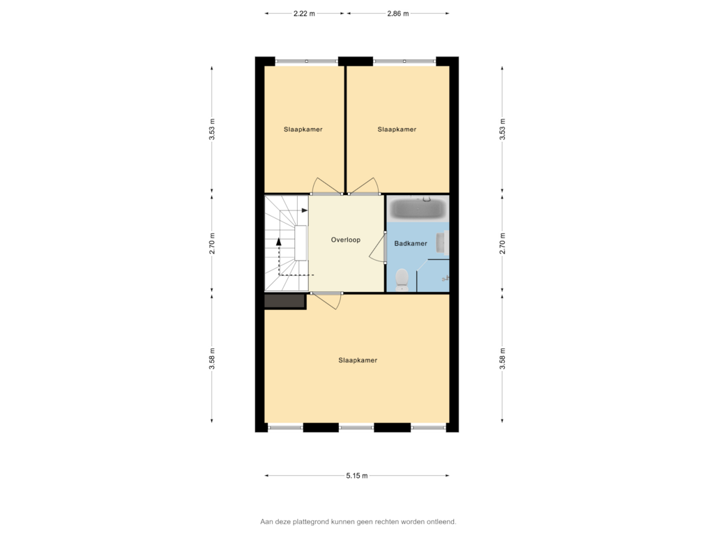 View floorplan of 1e verdieping of Hoogeweg 68