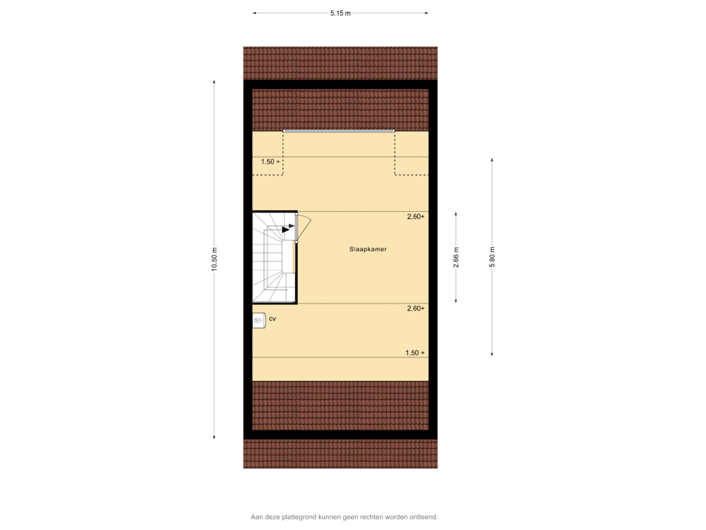 View floorplan of 2e verdieping of Hoogeweg 68