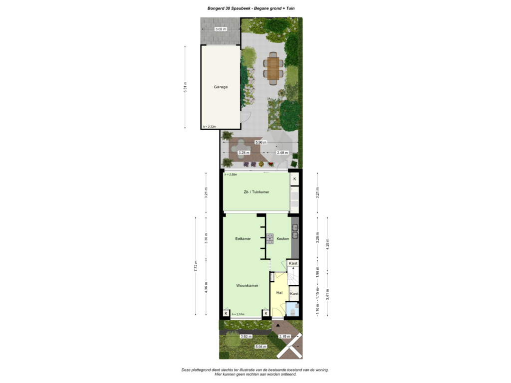 Bekijk plattegrond van Begane grond + Tuin van Bongerd 30