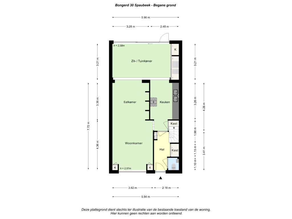 Bekijk plattegrond van Begane grond van Bongerd 30