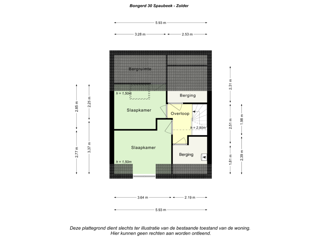 Bekijk plattegrond van Zolder van Bongerd 30