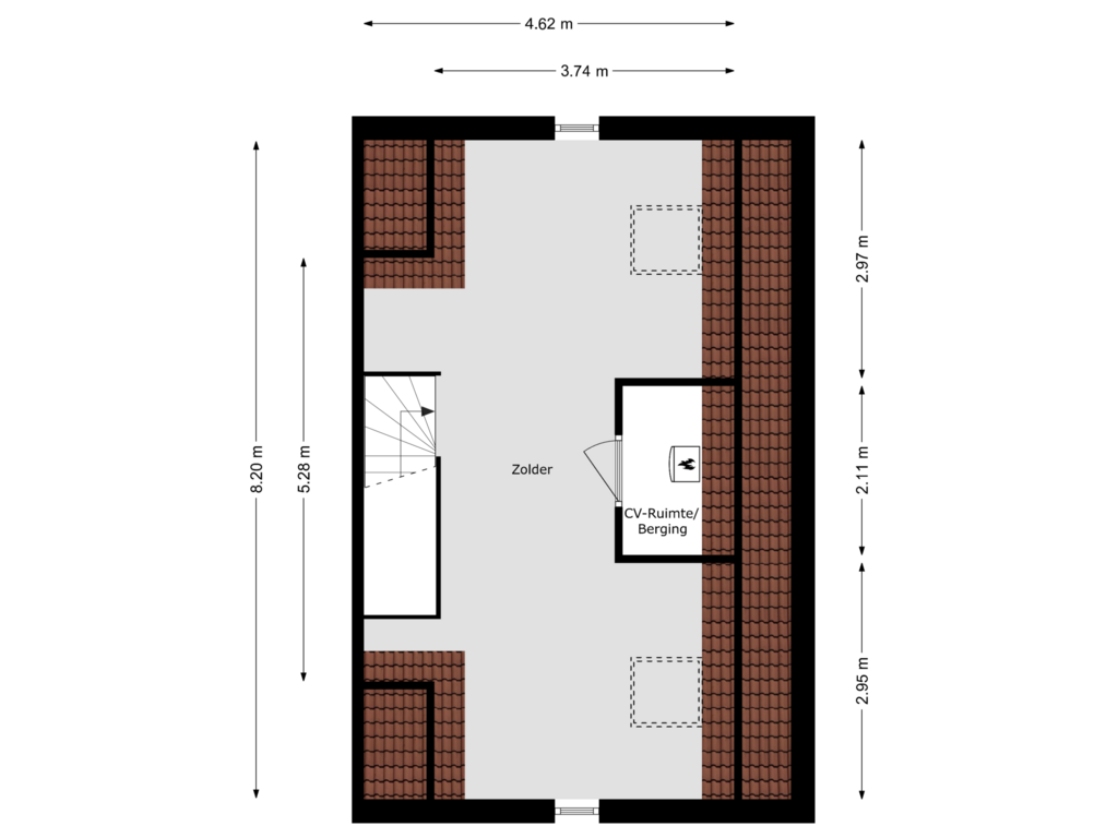 Bekijk plattegrond van 2e Verdieping van Korenbloem 6