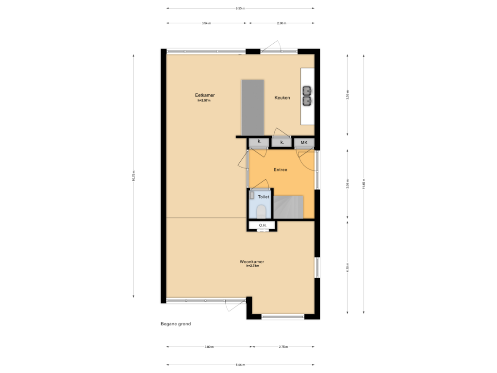 View floorplan of Begane grond of De Biender 7