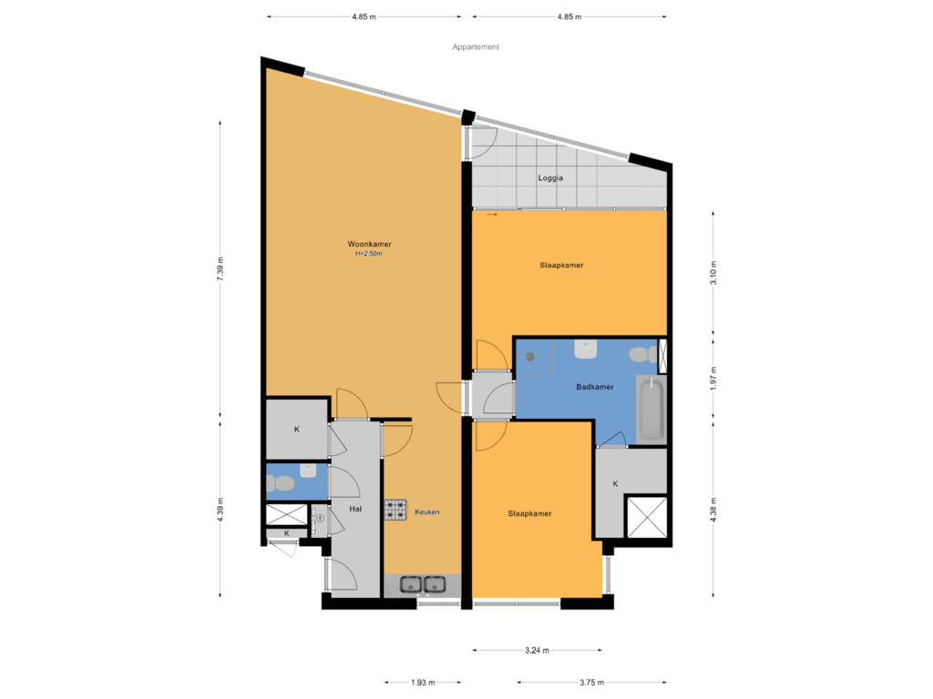 Bekijk plattegrond van Appartement van Cornelis de Wittlaan 32