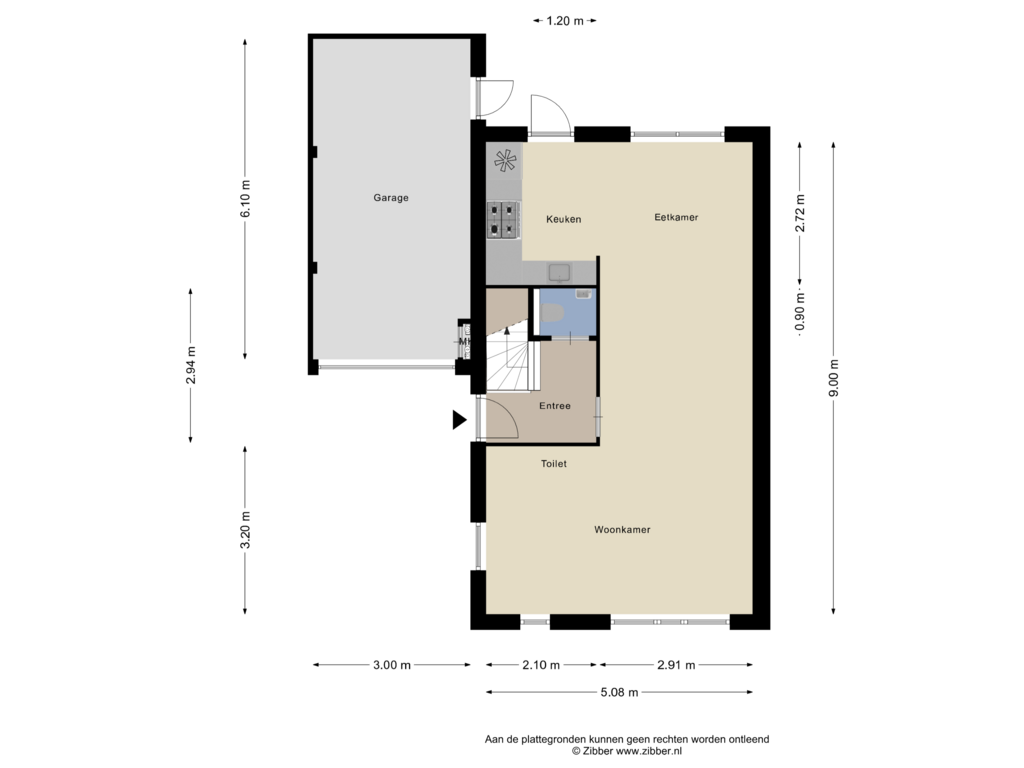 Bekijk plattegrond van Begane Grond van De Rogter 48