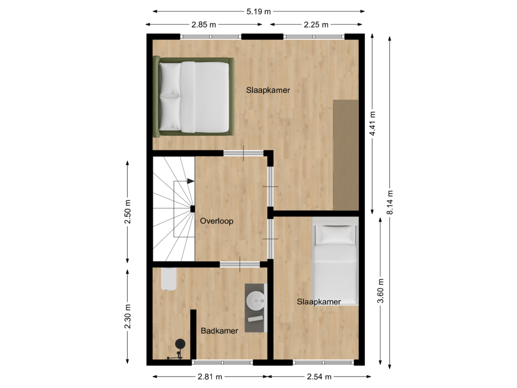 Bekijk plattegrond van 1e verdieping van Oude School 7