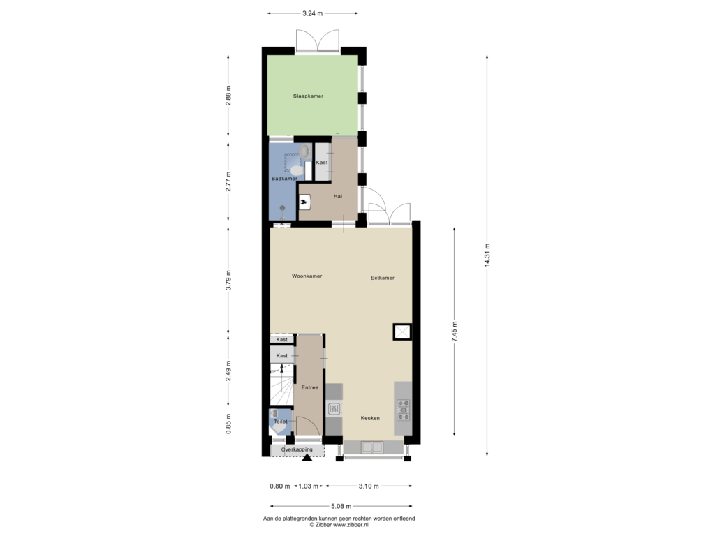 View floorplan of Begane Grond of Lyceumstraat 39