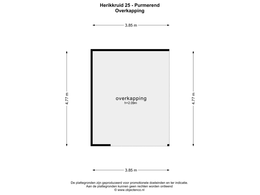 Bekijk plattegrond van OVERKAPPING van Herikkruid 25