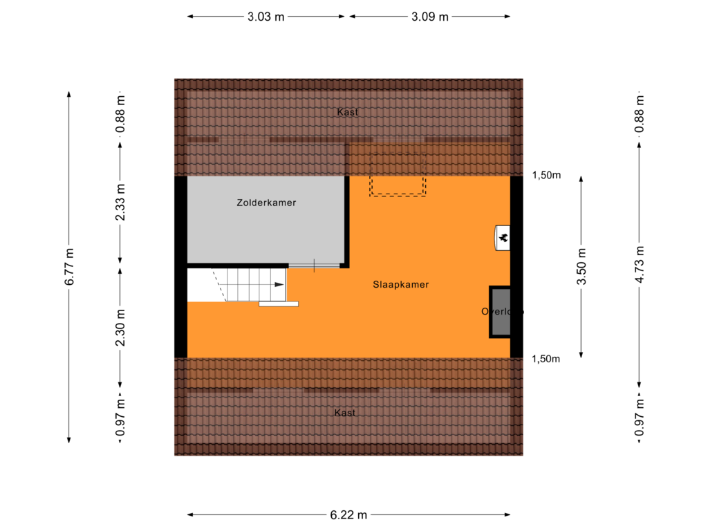 Bekijk plattegrond van Tweede verdieping van Haagakker 15