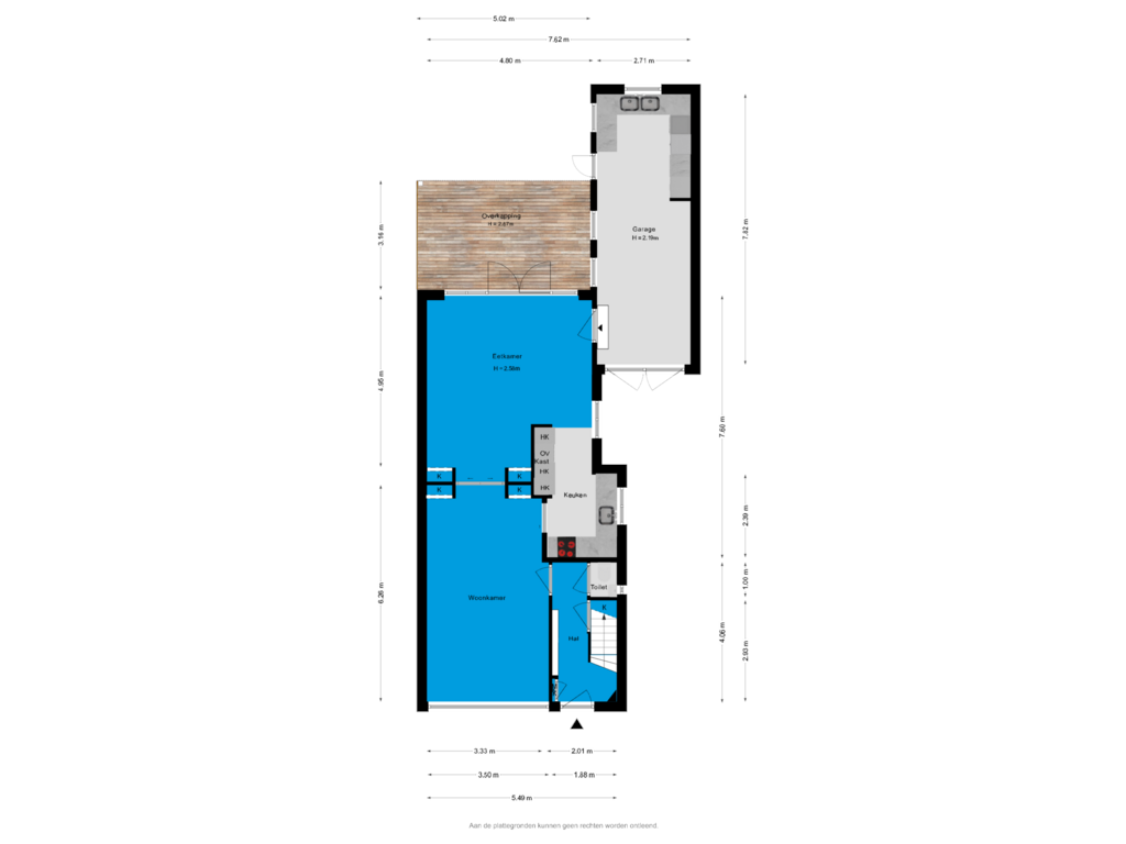 Bekijk plattegrond van Begane grond van Lange Zijde 16