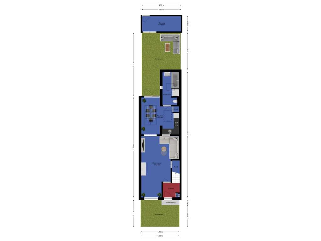 Bekijk plattegrond van Situatie van Eksterstraat 14