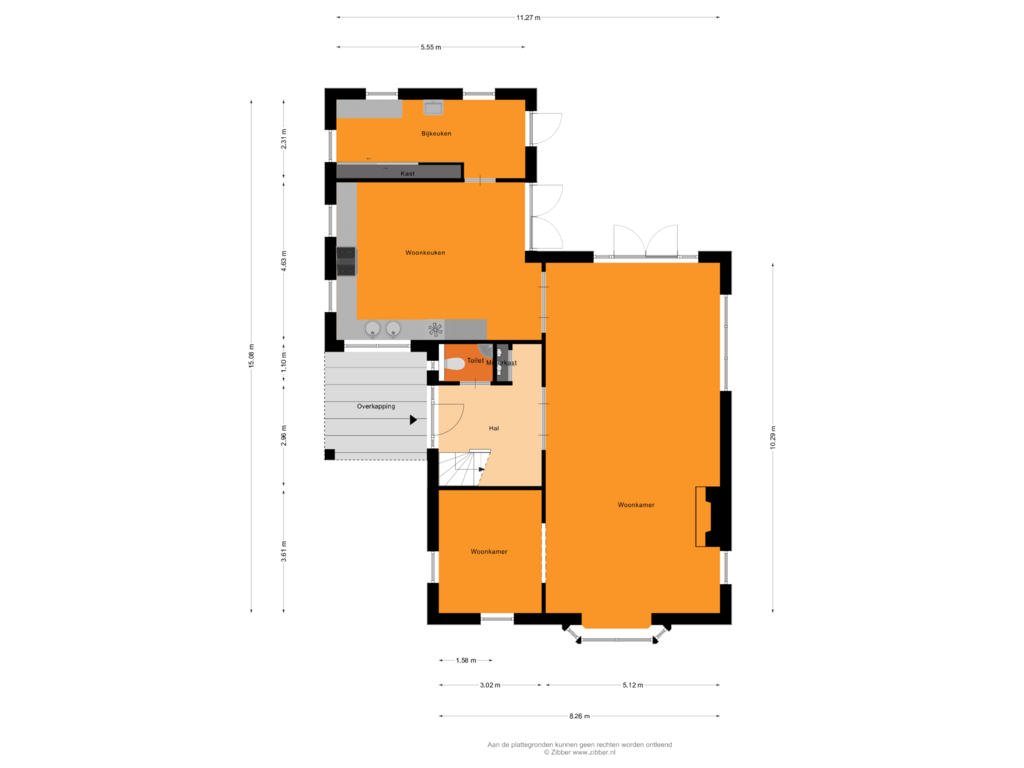 Bekijk plattegrond van Begane Grond van Dorpstraat 92