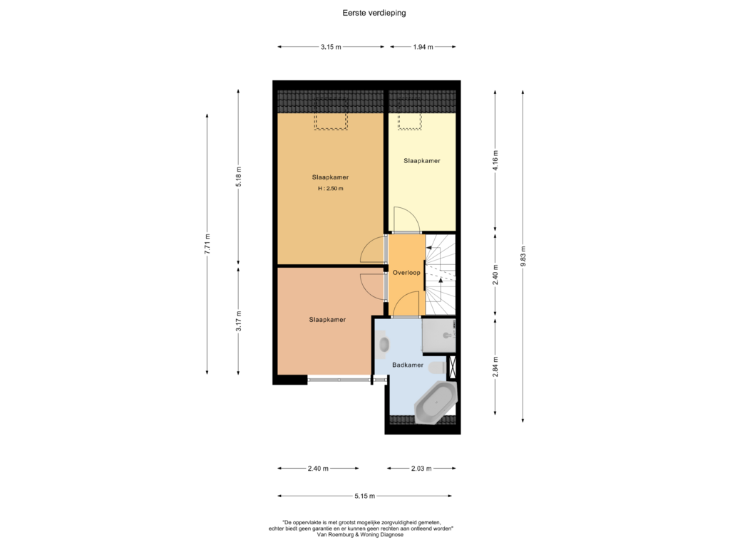 View floorplan of Eerste verdieping of Kropaar 13