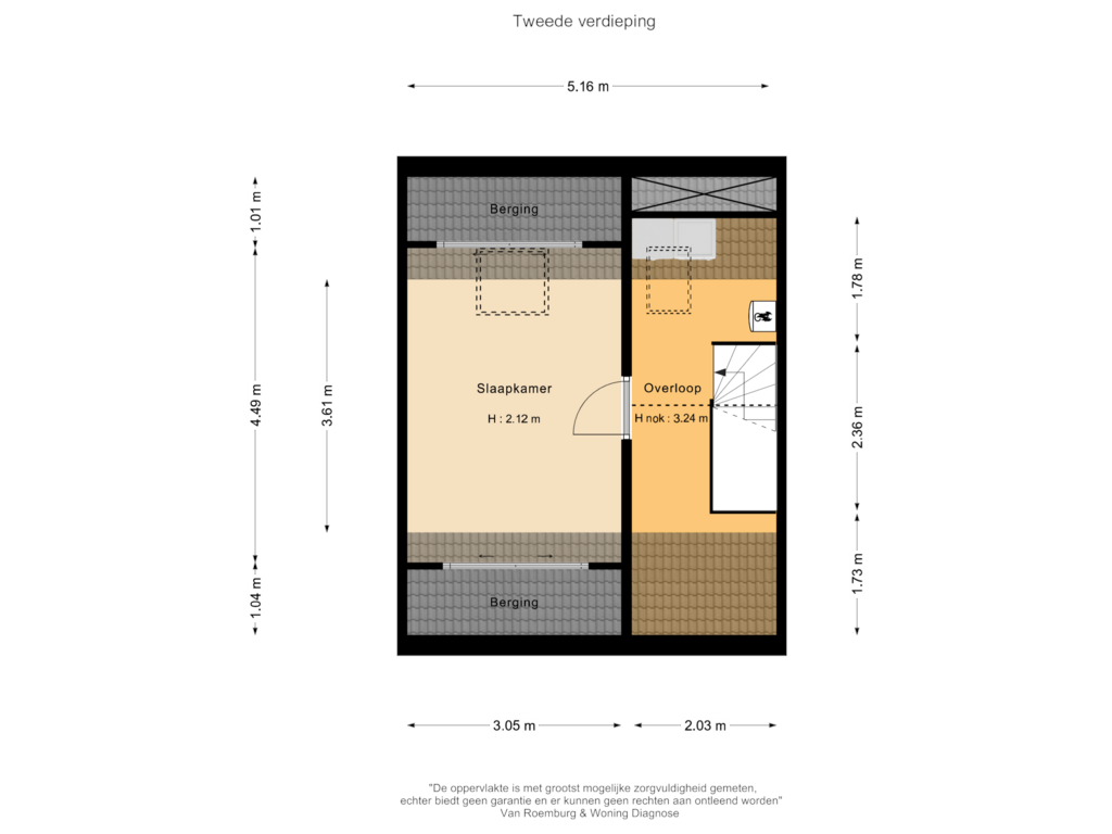 View floorplan of Tweede verdieping of Kropaar 13