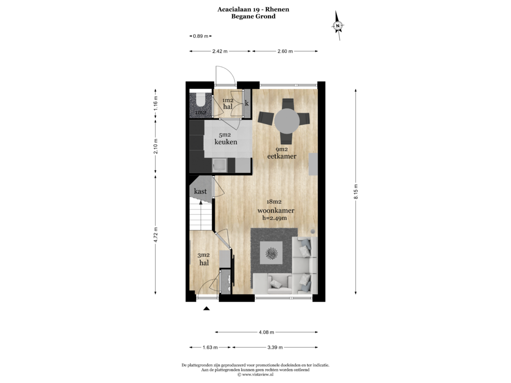 Bekijk plattegrond van BEGANE GROND van Acacialaan 19