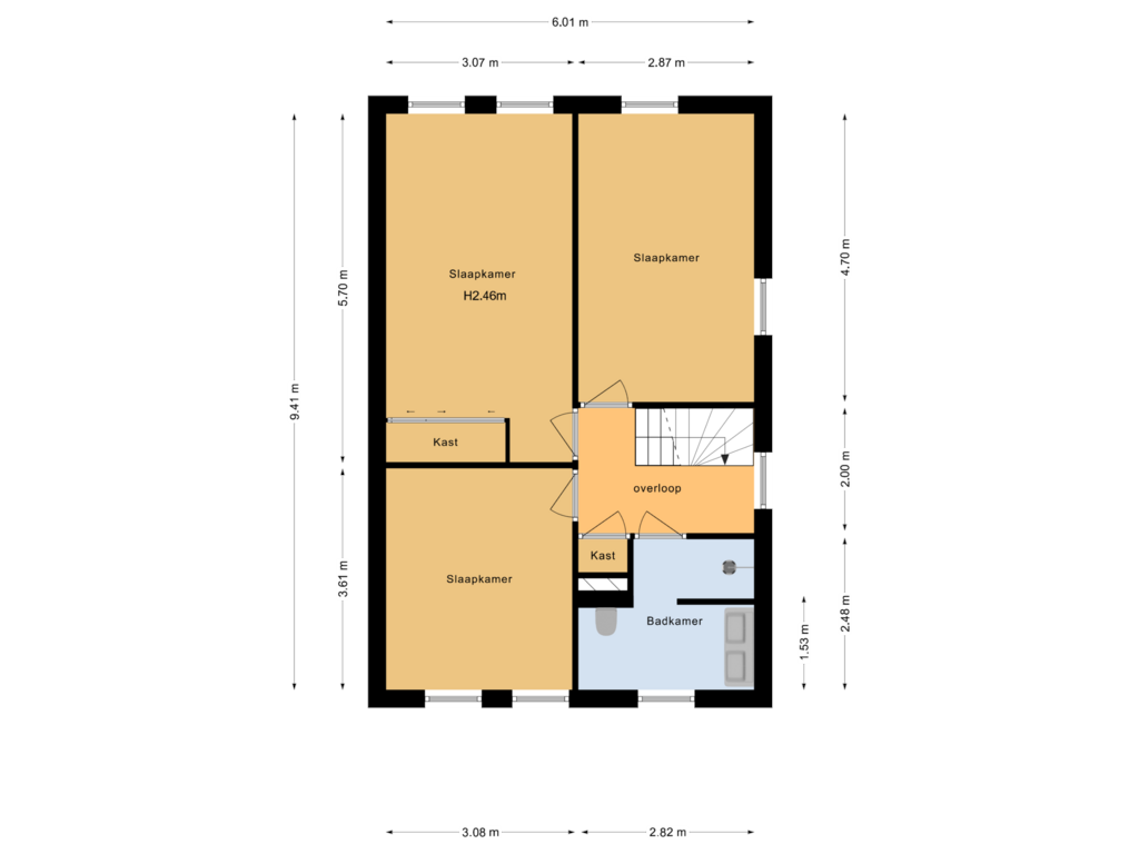 Bekijk plattegrond van Eerste verdieping van Vleugelstraat 19