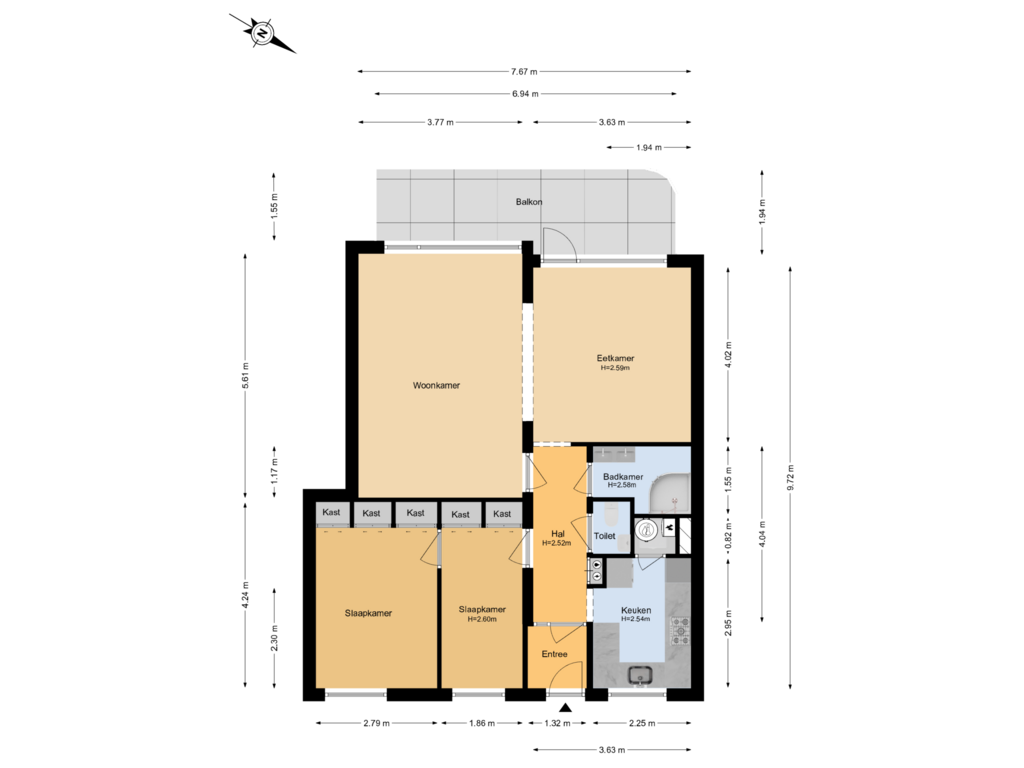 Bekijk plattegrond van 2e Verdieping van van Galenstraat 52