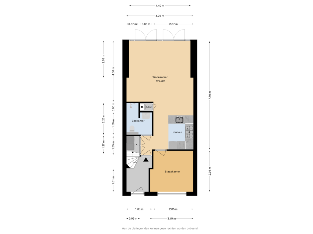 View floorplan of Appartement of Staalstraat 6