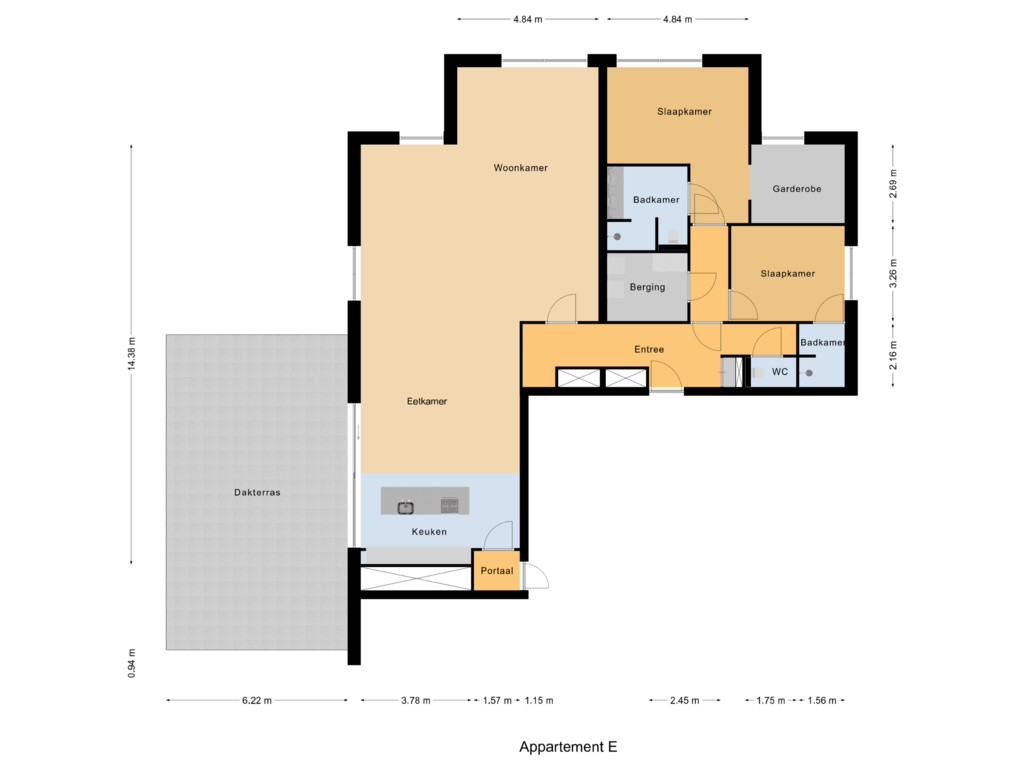 Bekijk plattegrond van Appartement E van Kroonstaete Penthouse E (Bouwnr. 37)