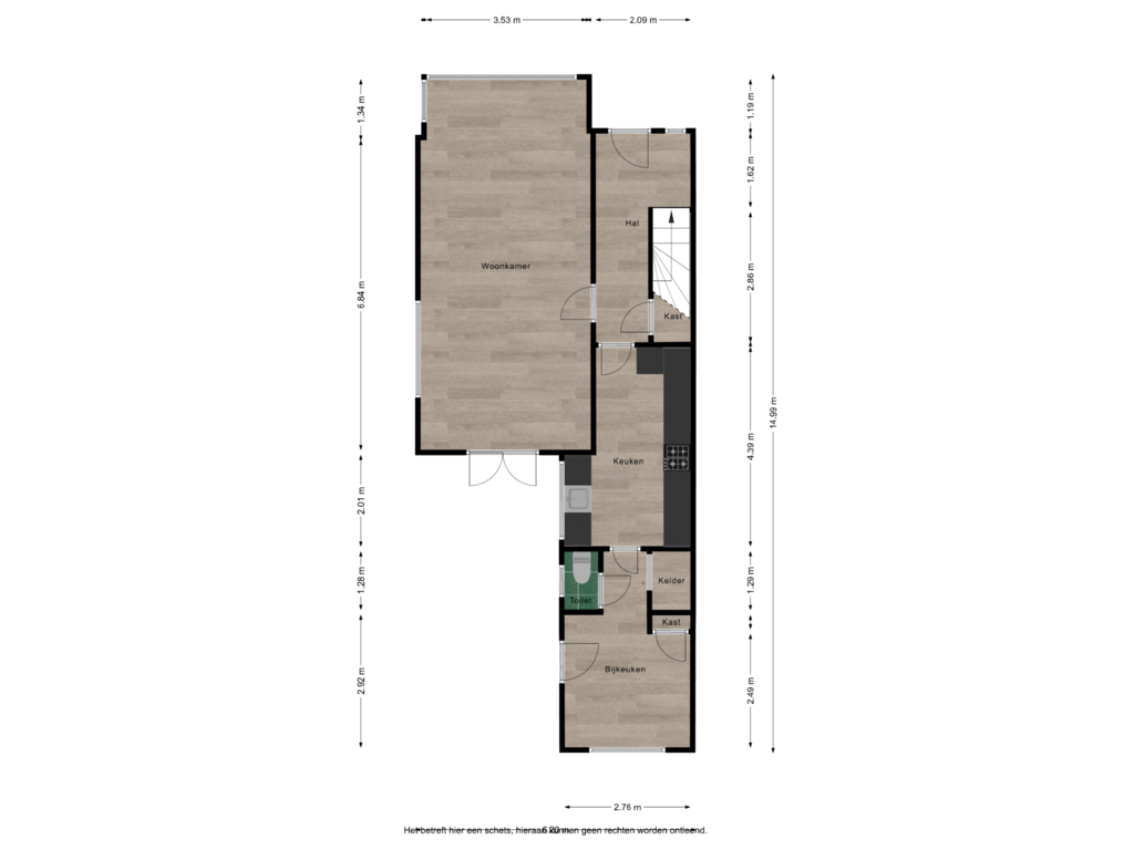 Bekijk plattegrond van Begane grond van Noordersingel 6