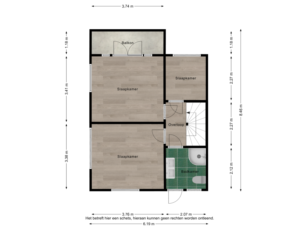 Bekijk plattegrond van 1e verdieping van Noordersingel 6